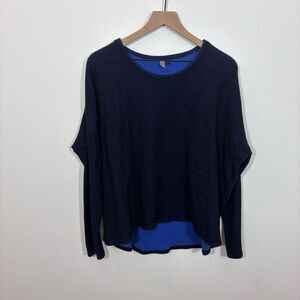 Elk Merino Wool Heather Navy Sweater Size Large